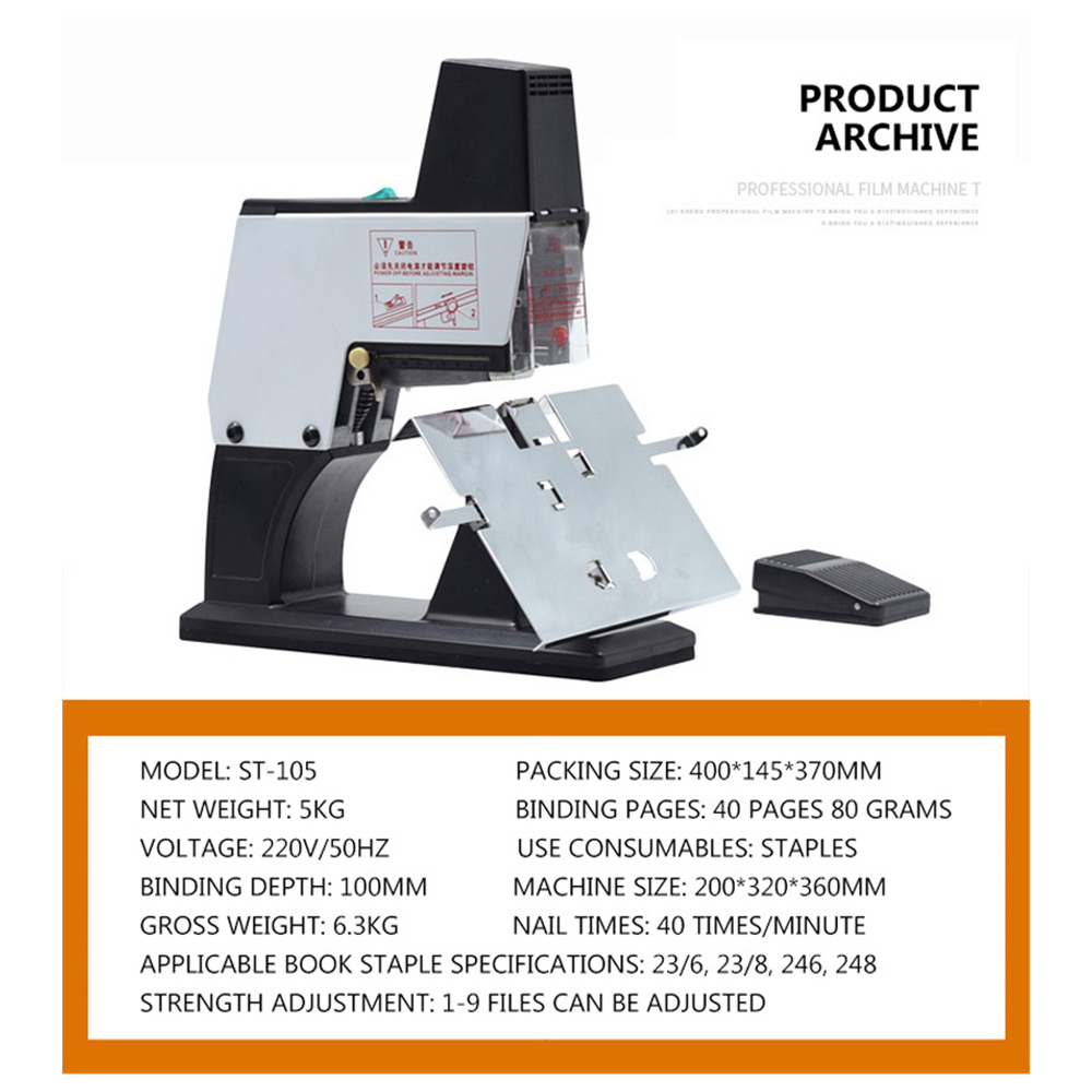 220V ST-105 Electric Text Bind - Electric Stapler Heavy recension och pris